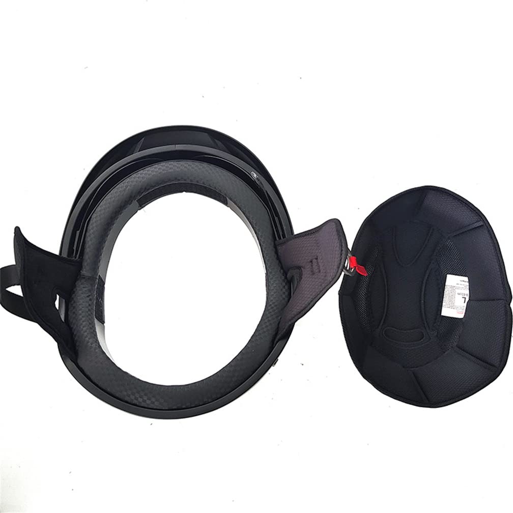 Casco Moto Open Face Mezza Calotta In ABS - Unisex, Con Visiera E Interni Lavabili, Certificato ECE, Per Scooter E Cruiser (nerop Con Protezione UV) - 3