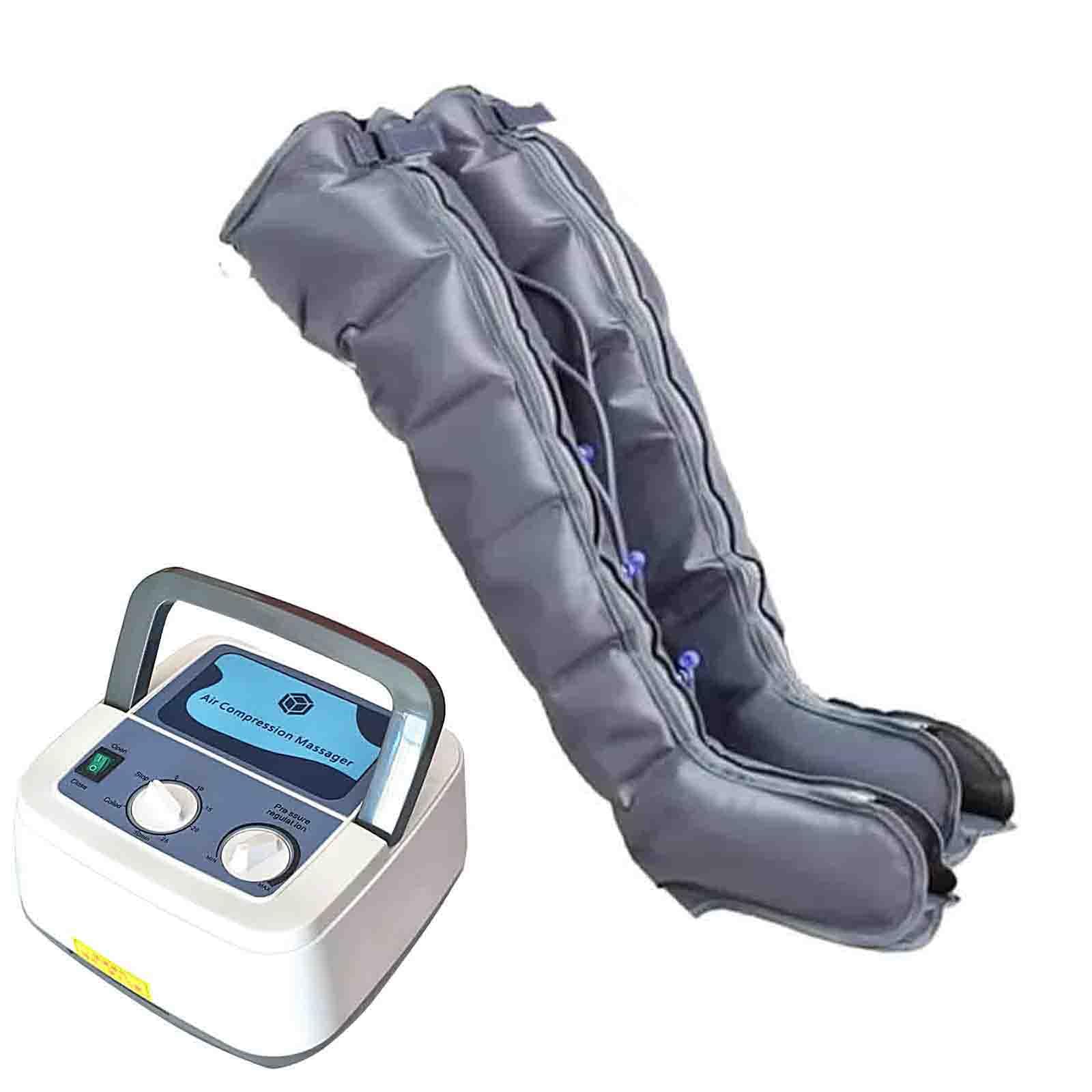 Masajeador de piernas, botas de compresión del sistema de recuperación, máquina de masaje de compresión de aire eléctrica de 6 cámaras, promueve la circulación sanguínea y el drenaje linfático, p