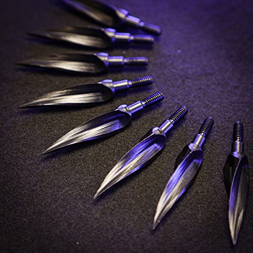 Simpotek Hunting Arrow Heads, 12 Pieces Archery Steel Broadheads 125 Grain Screw-In Spiral Arrow Head Arrow Tips With Storage Case For Outdoor Hunting And Target, Black #TOP1
