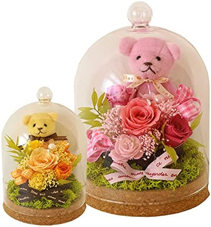 Amazon プリザーブドフラワー ギフト Little Warm Bear リトルウォームベアーくま ぬいぐるみ付きギフト プレゼント 花 女性 母 祖母 女友達 おしゃれ お祝い 出産祝い テディベア 退職祝い 送別会 父の日 お花 敬老の日 イエロー プリザーブドフラワー