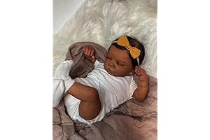 Authentic African American 19 Inch Realistic Reborn Baby Doll with Silicone Body