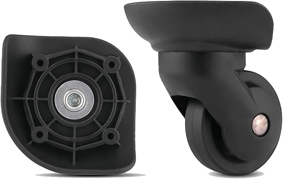 Luggage Wheels Replacement Black Suitcase Wheels Replacement Suitcase Caster Wheels with 4 Screw Holes | 1 Pair Suitcase Wheels with 4 Screw Holes Replacement luggage Wheels Spare Suitcase Castors for Repairing and Replacing