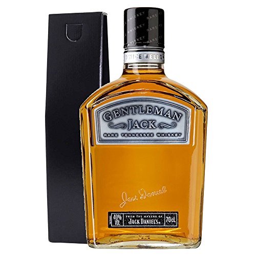 Jack Daniels Gentleman Jack Tennessee Whiskey in Gloss Black Gift Box With Handcrafted Gifts2Drink Tag
