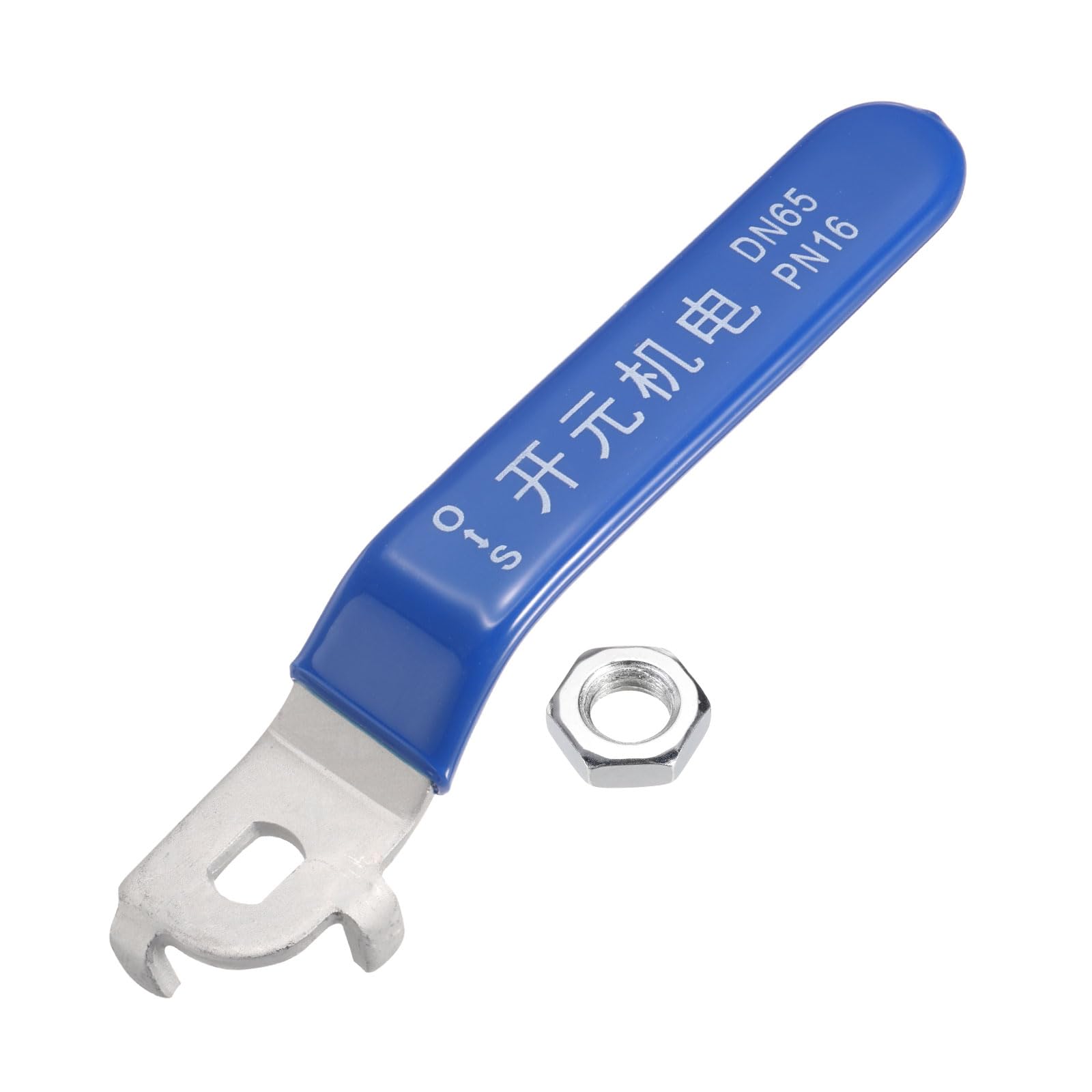 PATIKIL Lever Handle for Ball Valve 1pcs Metal Valve Handle Total Length 185mm with Hole Size 14x10x4mm for Outdoor Faucet Replacement Repair Hose Bib Blue