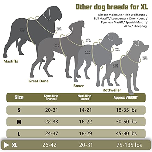 Auroth Tactical Dog Harness For Large Dogs No Pull Adjustable Pet Harness Reflective K9 Working Training Easy Control Pet Vest Military Service Dog Harnesses Army Yellow Xl #TOP5