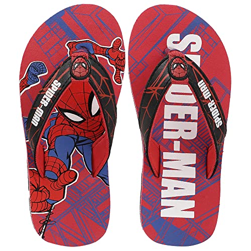 Image of Kidsville Spiderman Printed Blue Flipflops for Boys