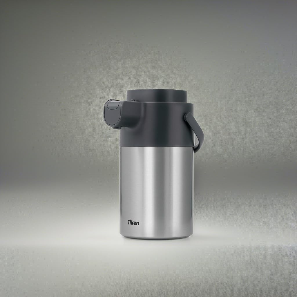 Tiken 3L Pumpkanne Thermoskanne Edelstahl Doppelwandige Vakuum Isolierkanne Kaffeeskanne