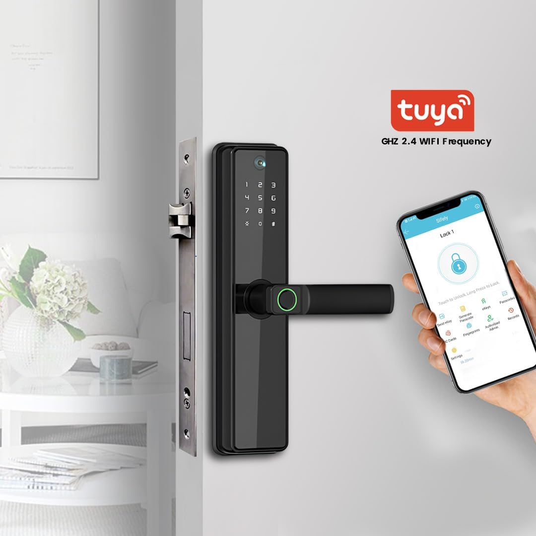 Tuya app interface for smart door lock control