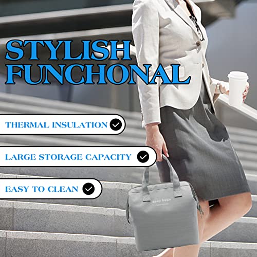 Mziart Insulated Lunch Bag Simple Bento Cooler Bag Lunch Tote Bag For Lunch Box For Women Men Adult Picnic Working Hiking Beach thumb #5