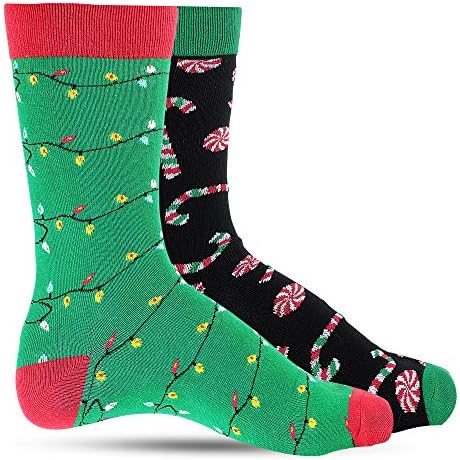 Luther Pike Seattle Christmas Fun Socks For Men: Mens dress socks colorful