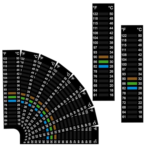 10 Pcs Easy-to-Read Fish Tank Thermometer Stick On Aquarium Thermometer Strip Adhesive Temperature Sticker Display Digital Temperature Strips for Fish Tank Aquariums, 61-122℉ (16-50°C)