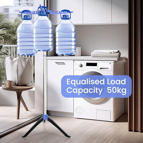JF HOME BLISS Foldable Clothes Drying Rack Heavy-Duty Portable Garment Rack with 3 Rotating Arms Space-Saving Tripod Stand for Indoor & Outdoor Use Holds 30+ Hangers - Image 6