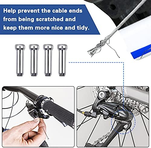 2pcs Universal Bicycle Shifter Cables Set Bicycle Change Cable for Bike Derailleur Cable Hose Kit for Mountain Road Bike Repair