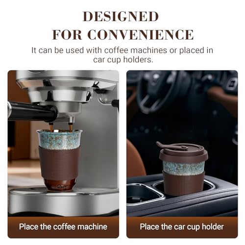Set de 2 tazas de cerámica con tapa 13 oz miniatura 4