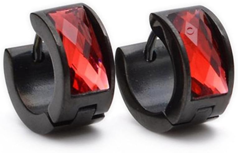 Jewelry Men's and Women's Muticolor Crystal Stainless Steel Studs Hoop Earrings
