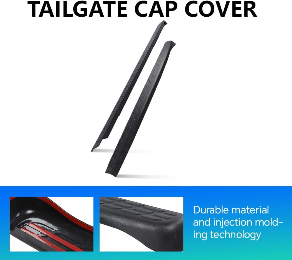G-PLUS Black 2PCS Bed Rail Caps Cover, Compatible with Chevy Silverado 6´6" 2007-2013 (Will Not Fit 2007 Classic)