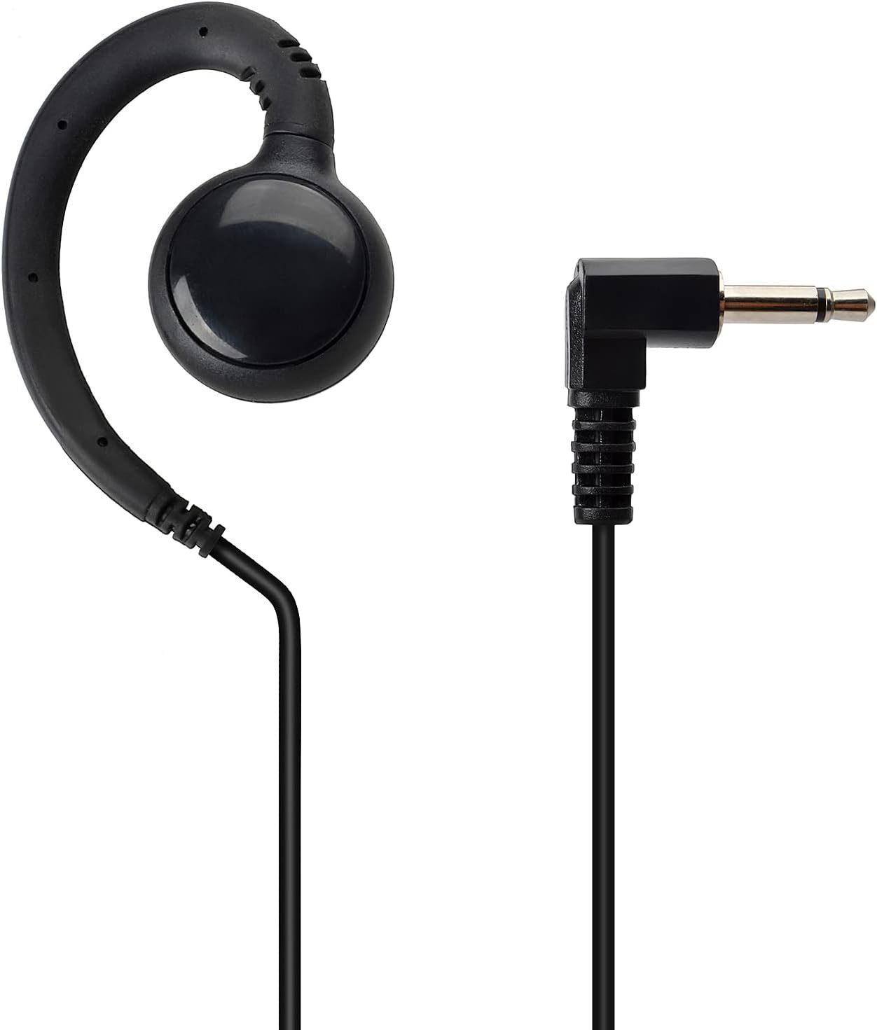 UAYESOK 3.5mm Receive/Listen Only Earpiece, C Shape Police Security Speaker Mic Headset with 3.5mm Audio Jacks for Ham Radio Walkie Talkie