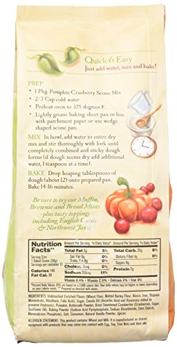 Sticky Fingers Scone Mix (Pack of 2) 16 Ounce Bags – All Natural Scone Baking Mix (Pumpkin Cranberry)