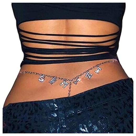Rhinestone Constellation Gemini Letter Belly Chain Body Jewelry Metal Waist Chain Belt Lower Back Chain Crystal Thong G-String for Women (Gemini)