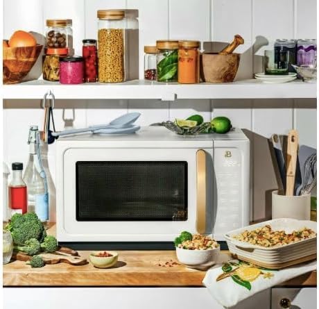 Gorgeous 1.1 Cu Ft Sensor Microwave Oven, 1000W, 15 Presets, Touch Display (Beautiful White)