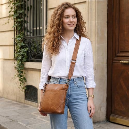 Image of TANTOMI Crossbody Bags for Women, Vegan Leather Hobo Purse for Travel, Shoulder Handbags with Adjustable Wide Strap