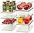 Hudgan 8 PACK Clear Plastic Storage Bins for Organizing, Straight Sides Stackable Organizer Bins for Kitchen & Pantry Organizers and Storage