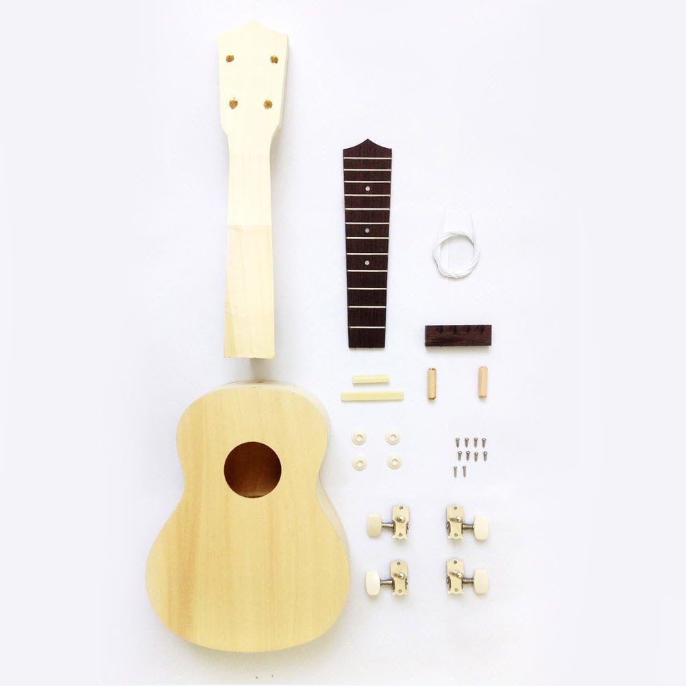Zimo Make Your Own 21 Ukulele DIY Soprano Hawaii Ukulele Kit