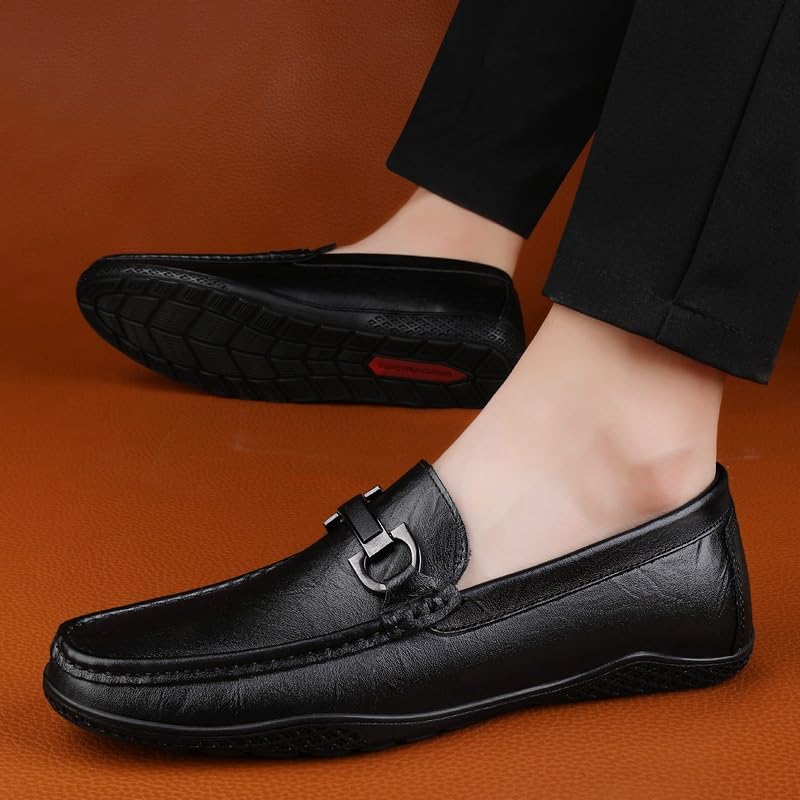 Men’s Slip-On Leather Oxford Dress Shoes Fashion Wedding Loafers Casual Driving Comfortable Shoes2