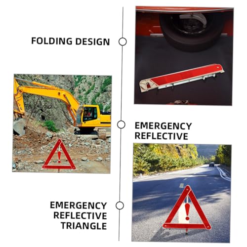 Triangle avertissement pliable stable et antidérapant panneau réfléchissant urgence