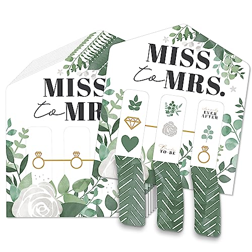 Juego de Cartas Boho Botanical Bride - Tarjetas con Pestañas para Jugar 3 en Raya, Temática Verde y Bodas, Set de 12 Unidades miniatura 1
