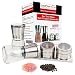 4 in 1 Bundle Salt and Pepper Grinder Set with Magnetic Spice Jars & Rack - Brushed Stainless Steel & Ceramic Burr with Adjustable Coarseness & Glass body - Shakers & Mill Pair - Gourmet Recipes eBook