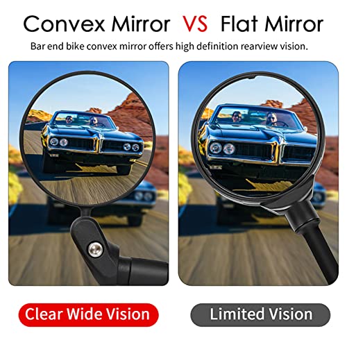 Remarove Bike Mirror Bicycle Rear View Mirror Adjustable Bike Bar End Mirror Hd Wide Angle Convex Lens #TOP3