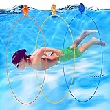 DIIQII 3PCS Tauchspielzeug Schwimmring für Kinder Unterwasser Pool Spielzeug, Mitwachsende Schwimmhilfe Tauchring zum Schwimm Lernen, Unterwasser Schwimmbad Tauchen Spielzeug Sommer Spaß für Kinder