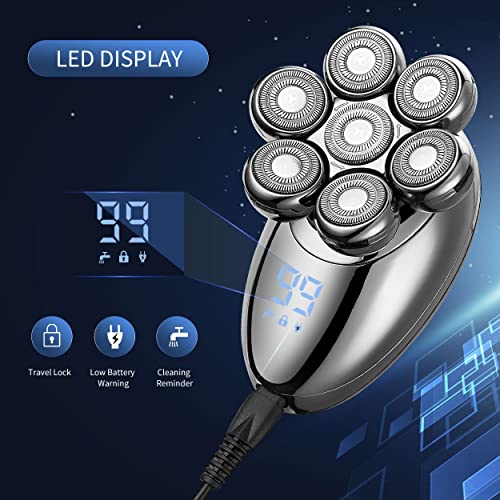 Electric Razor For Men,2 In 1 Head Shavers For Bald Men, 7D Electric Shavers For Men With Nose Hair Trimmer, Waterproof Wet/Dry Mens Grooming Kit, Anti-Pinch, Led Display, Usb Rechargeable #TOP5