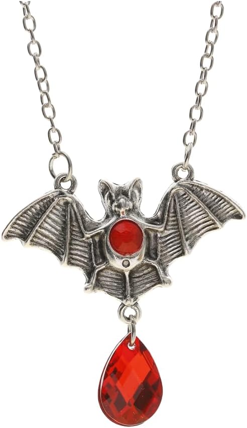 MIFYNN Gothic Vampire Bat Necklace Halloween Crystal Bat Pendant Necklace Vintage Punk Rock Bat Necklace Mystic Witch Jewelry Gift for Women