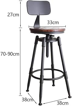 Amazon｜HXSM 昇降式 カウンターチェア 回転 バーチェア 木製 座面