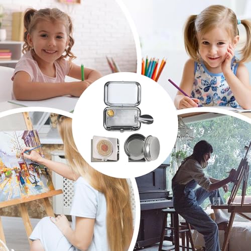 Recipiente de acuarela vacío portátil con mini compartimentos para escuela 5