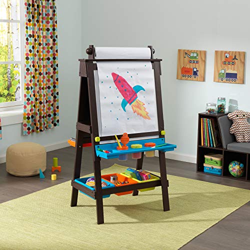 KidKraft Wooden Storage Easel with Dry Erase and Chalkboard Surfaces, Children's Art Furniture - Espresso, Gift for Ages 3+ 25.2 x 23.2 x 47.6 KidKraft Wooden Storage Easel with Dry Erase and Chalkboard Surfaces, Children's Art Furniture - Espresso, Gift for Ages 3+ 25.2 x 23.2 x 47.6