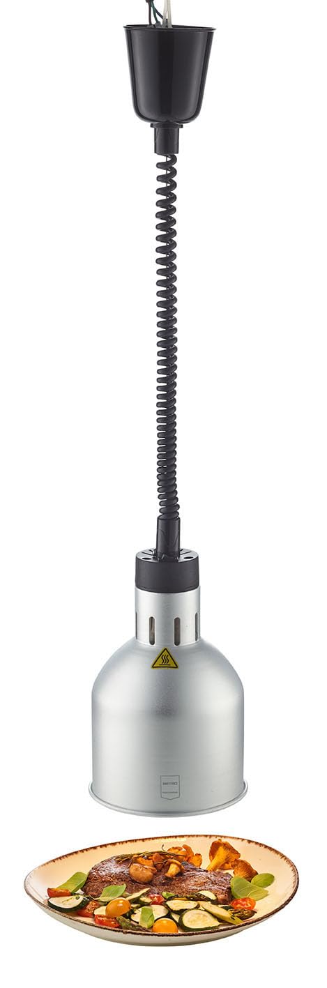 METRO Professional Lampada Termica GWL1000S, Alluminio, Ø 17.5 cm, 250 W, Altezza Regolabile, Argento