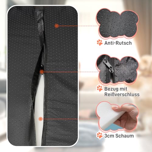 O·Lankeji Hundebett Mittelgroße Hunde erhöhte Ränder, Hundekorb Grosse Hunde Abnehmbarer, Waschbarer Bezug Hundesofa, Hundekissen Vierseitiges Nackenrolle Kissen, rutschfest
