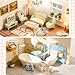 HAPGFS 45 Pcs Dollhouse Furniture Set Accessories Pretend Play Bedroom Living Room Bathroom Kitchen Doll House Mini Furniture for Kids Birthday and Christmas 4 Colors