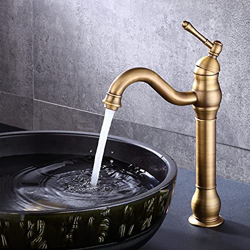 Robinet de lavabo finition bronze en laiton durable et mitigeur haut de gamme