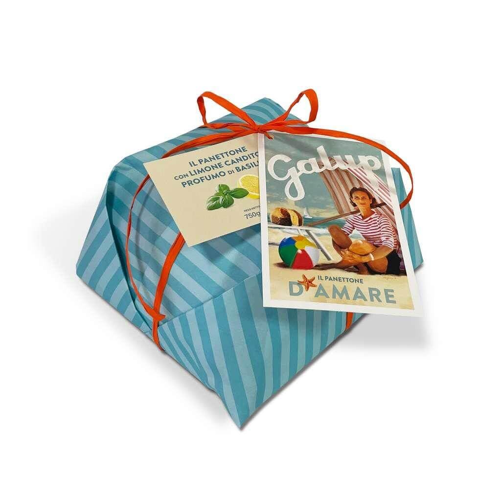Galup Panettone Limone e Basilico 750g - Dolce Lievitato Naturalmente Senza Uvetta e Senza Canditi Tradizionali - Con Limone Candito e Profumo di Basilico - Ricetta Fresca e Aromatica