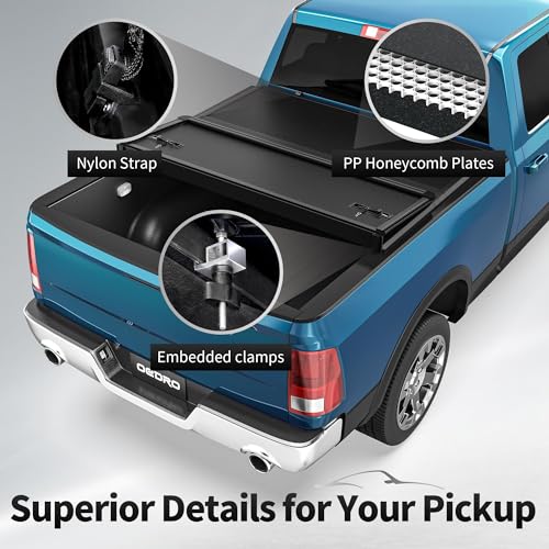 Oedro MAOEDSN0I5 Frp Hard Tri-Fold Tonneau Cover Fold Truck Bed Covers Compatible thumb #2