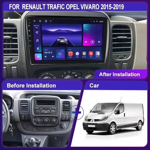 Autoradio 2 DIN con pantalla táctil y Bluetooth para furgonetas Opel Vivaro 2015-2019 3