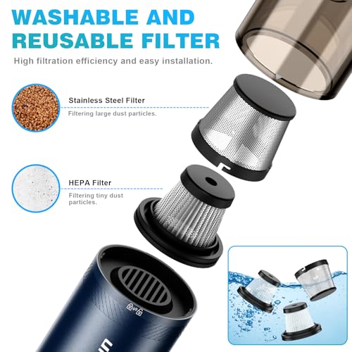 image for Upbooz Car Vacuum, Portable Handheld Vacuum Cordless, 14000PA Powerful