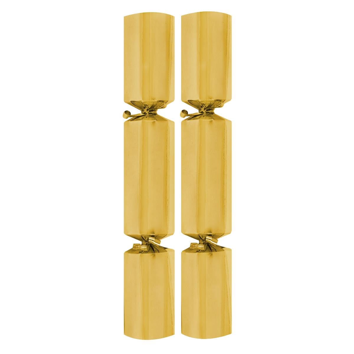 Pack of 50 Gold Metallic Christmas Crackers - 12" Xmas Party Wedding Venue Event New Years Eve Catering Bulk Box - Contains Paper Hats Jokes Prizes Festive Celebration