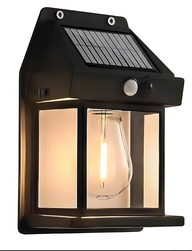 Ambhay Premium Solar Wall Lights Outdoor | Motion Sensor Waterproof LED Sconce Solar Lamp | Auto-Charging Exterior Security Light for Porch, Patio, Garden, Balcony & Pathway (Warm Yellow, 1 Pcs)-image-13