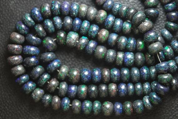 Perles Opale Noire d'Australie 11-7mm pour collier de luxe LKBEADS