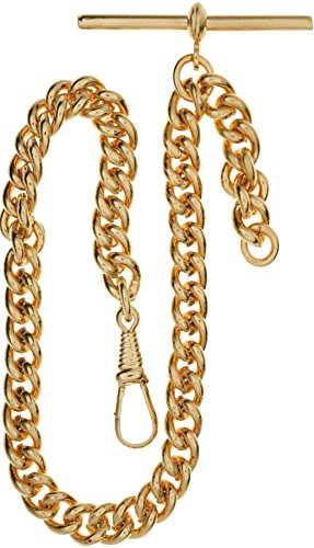 I LUV LTD Single Albert Chain for Pocket Watch - Heavyweight Rolled Gold Finish